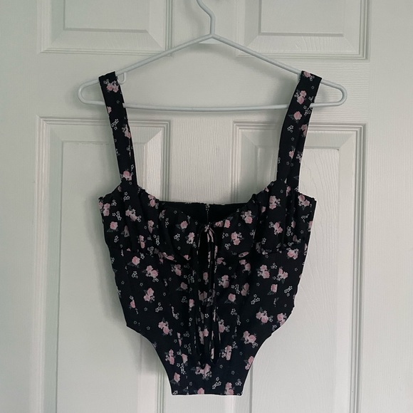 Black Floral Corset - Picture 3 of 3